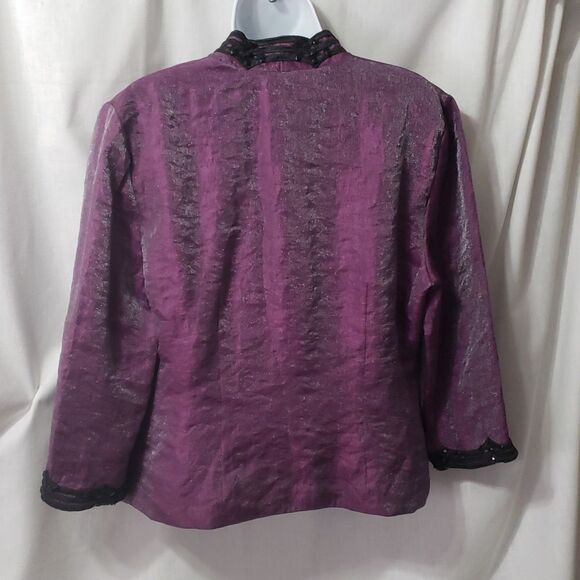 J.R. Nites by Carol Lin. EUC. Stunning Jacket in Purple & Black. Size 14. - Picture 9 of 12